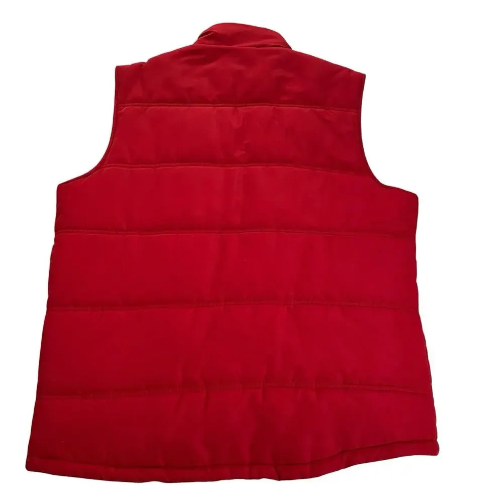 Field & Stream Puffer Vest Men's Large Red Insulated Quilted